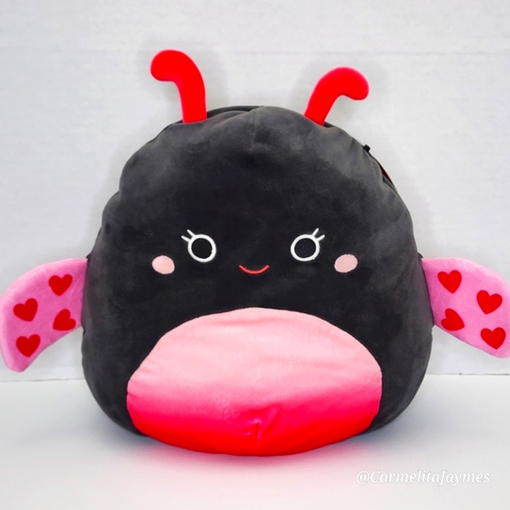 LADEE ❤️🐞 11" Black Red Lady Bug w Heart Spots Valentine 2023 Squishmallow NWT